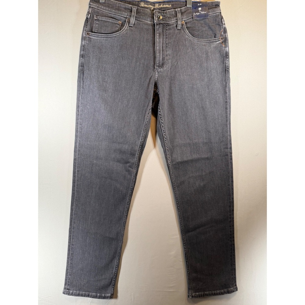 Tommy Bahama Indigo Palms Mens Grey Straight Leg Jeans 33x30 New